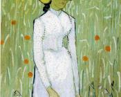 文森特 威廉 梵高 : 麦田中站立的女孩